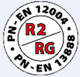 Якщо епоксидна затирка, крім символу RG має на упаковці додатковий символ R2, це означає, що вона відповідає Європейській нормі PN-EN 12004 (клеї для плитки, глава 1) і може використовуватися для приклеювання мозаїки